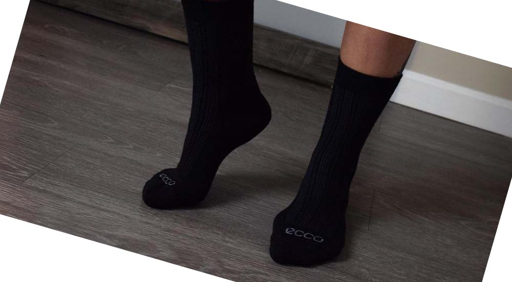 Women's Ecco Dress Short-Crew Socks Black | Canada 421ILH